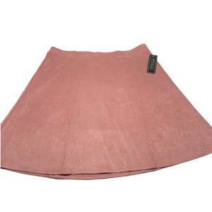 •-, NYCC Faux Suede Blush Pink A-Line Skirt N3